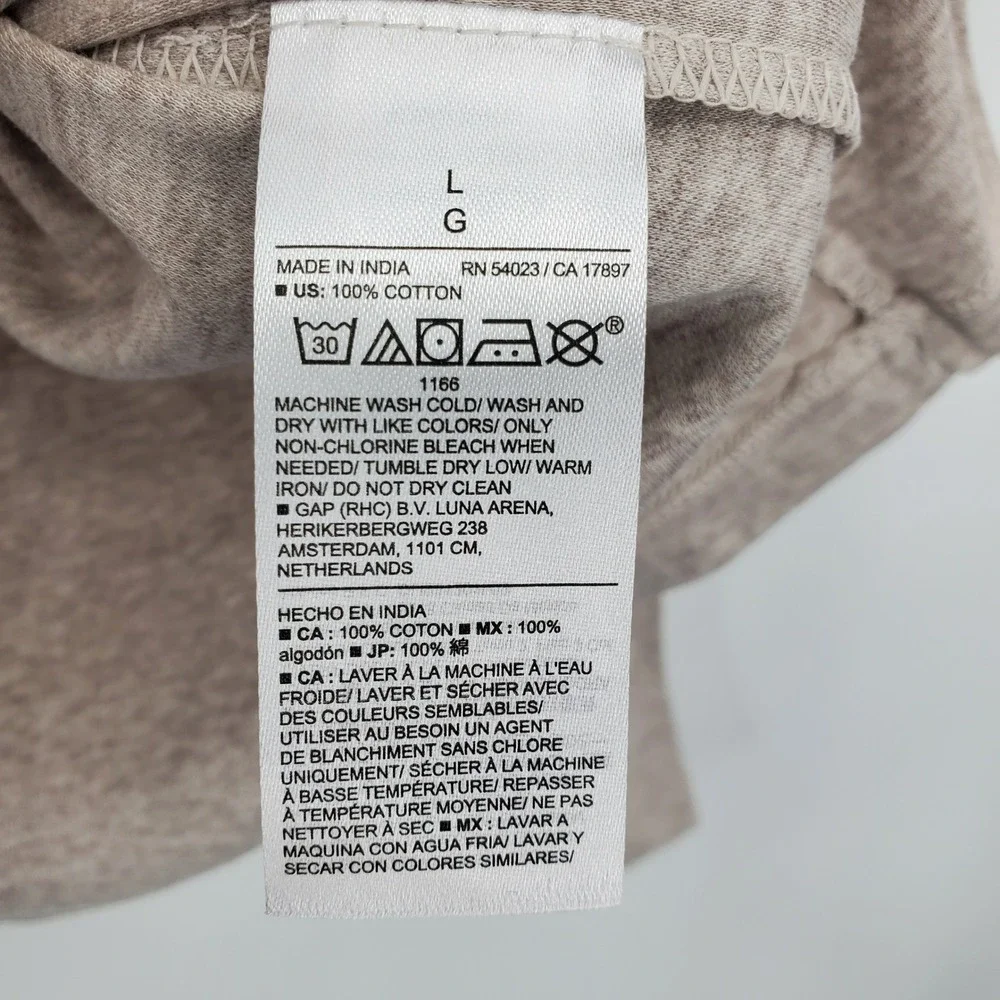 NWT Banana Republic Mens Luxe Touch Long Sleeve Crew Neck Tee Oatmeal Heather L
